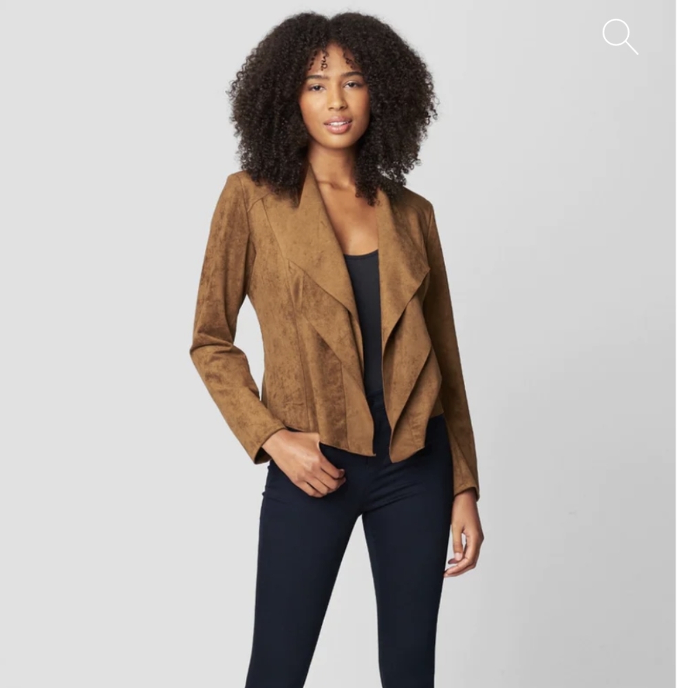 BlankNYC Faux Suede Drape Jacket Size M
